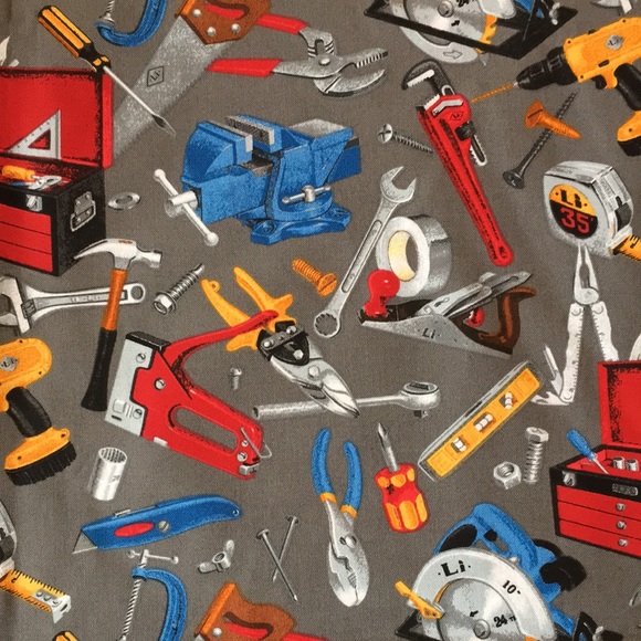 Tools / Construction Print Quilting Fabric - Picture 8 of 13